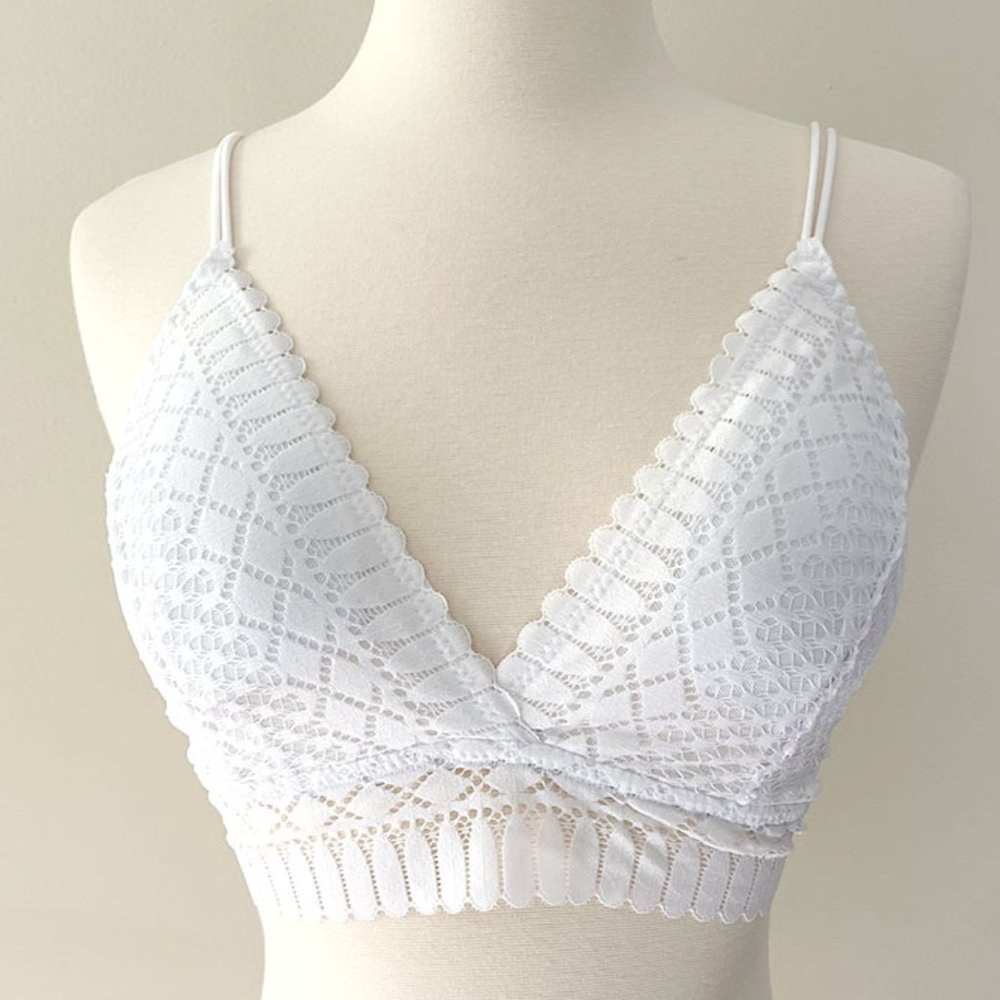 Anemone Women's Sexy Comfortable Lace Embroidered Bralette Bra Top